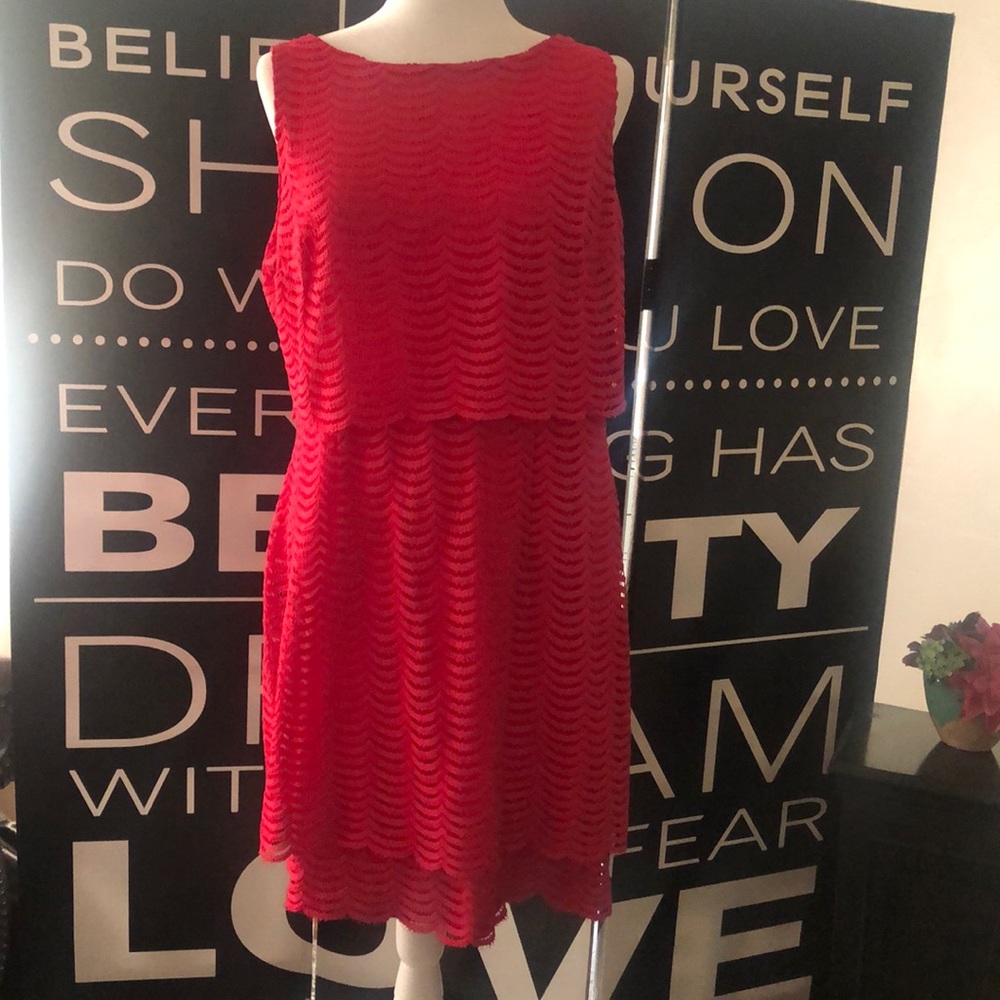 American Living light red dress.